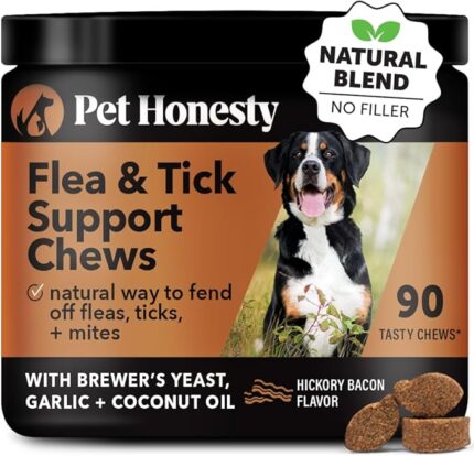 Pet Honesty Flea and Tick Prevention for Dogs Supplement - Natural Flea and Tick Chews for Dogs